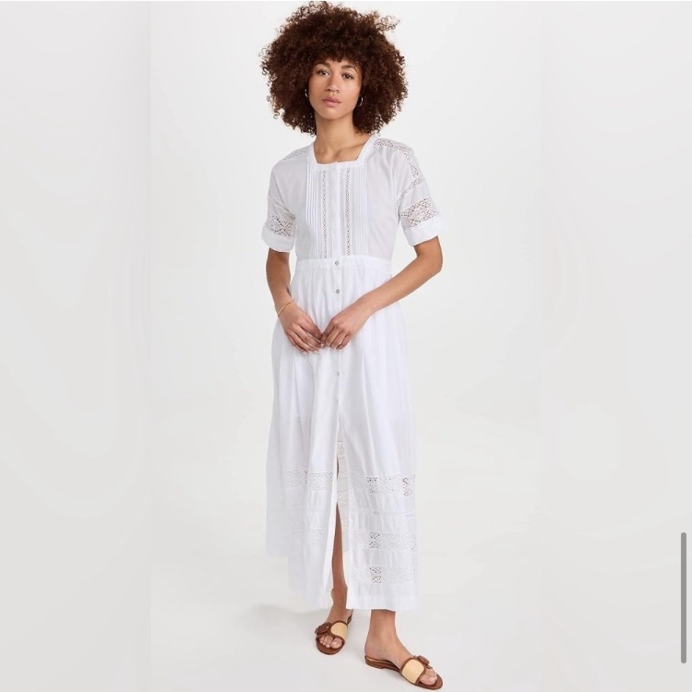 LOVESHACKFANCY Edie Cotton Maxi Dress White S